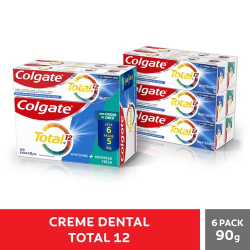 Creme Dental Colgate Total 12 Whitening & Advanced Fresh Leve 6 Pague 5 90g