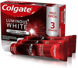 Creme Dental Colgate Luminous White 70G Promo Carvo Ativado