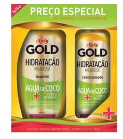 KIT NIELY GOLD SHAMPOO 275ML+CONDICIONADOR 175ML HIDRATACAO