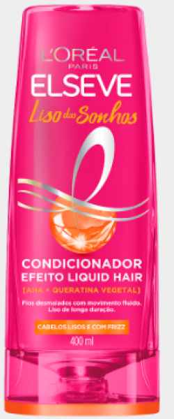 CONDICIONADOR ELSEVE 400ML LISO SONHOS AHA+QUERA