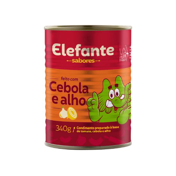 Extrato de Tomate ELEFANTE Cebola e Alho Lata 340g