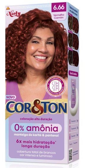 COLOR COR & TON SEM AMONIA 6.66 VERMELHO CARMIM