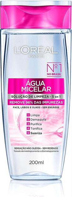 AGUA MICELAR LOREAL 200ML LIMP 5EM1